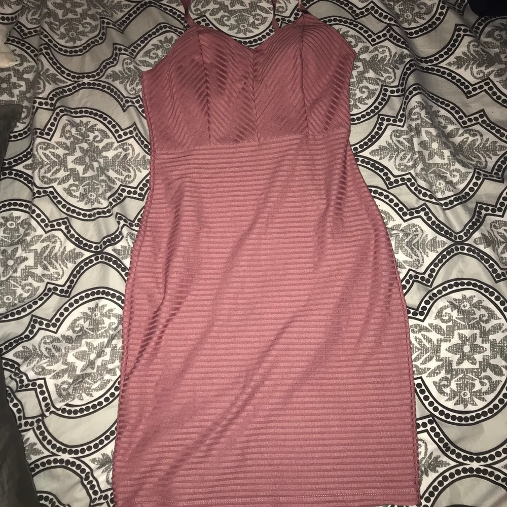 Pink tight mid dress